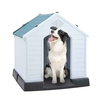 ★頑丈★ プラ製 犬小屋 ドア付 中型犬 簡単組立 丸洗い 高床式 通気口 ☆頑丈☆ プラ製 犬小屋 ドア付 中型犬 簡単組立 丸洗い 高床式
